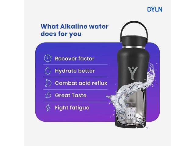 DYLN Alkaline Water Bottle Portable Hydrogen Water Bottle Creates Hydrogen-Rich Water up to 9.5 pH Vacuum Insulated Stainless Steel Keeps Water...