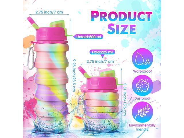 CHENGU 5 Pcs Collapsible Water Bottles 16 oz Portable Foldable Water Bottles Silicone Leak Proof Travel Water Bottle Reusable Sports Water Bottle...