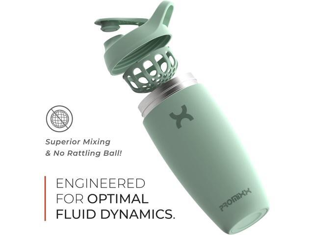 Promixx Pursuit Shaker Bottle Insulated Stainless Steel Water Bottle and shaker Cup, 18oz, Seagrass Green