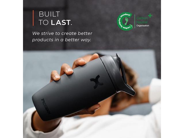 Promixx Pursuit Shaker Bottle Insulated Stainless Steel Water Bottle and shaker Cup, 18oz, Seagrass Green