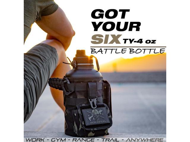Iron Infidel Battle Bottle - Half Gallon Insulated Water Bottle with Paracord Handle - Large 64 oz Stainless Steel Water Jug & Rugged, Removable...