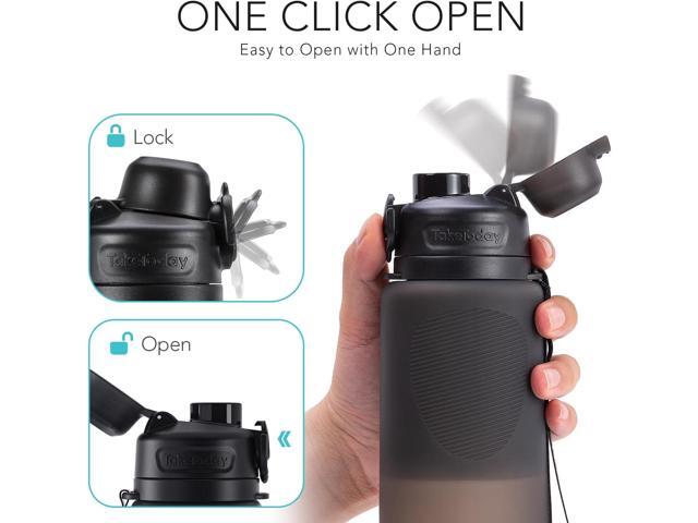 Collapsible 32oz Silicone Water Bottle, Foldable Travel Bottle with Strap, BPA Free, Leakproof for Hiking, International Travel, Outdoors (Black)