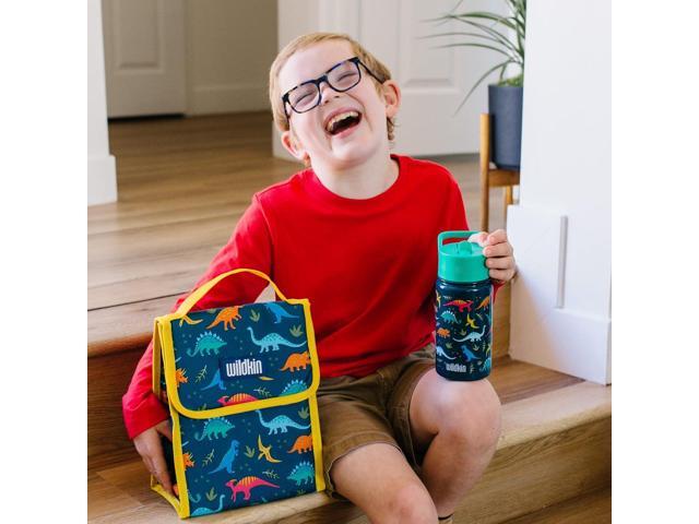 Wildkin Kids 14oz Stainless Steel Water Bottle BPA-Free, Leakproof, Insulated, Easy-Clean - Jurassic Dinosaurs