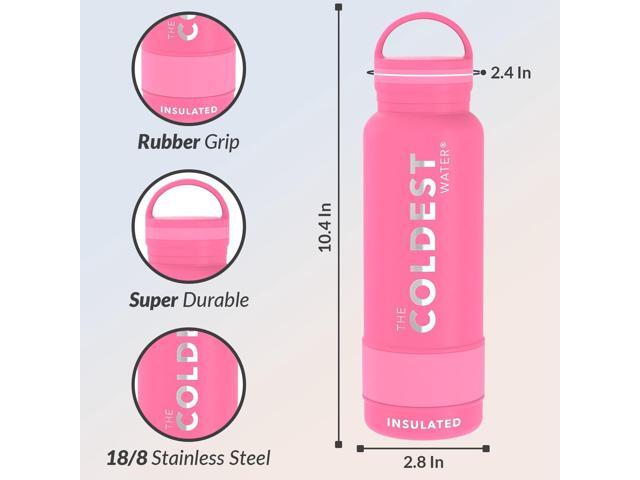 Coldest Insulated Water Bottle with Handle Lid Leak Proof, Simple Insulated Modern Stainless Steel, Double Walled, Sport Thermos Bottles, Metal...