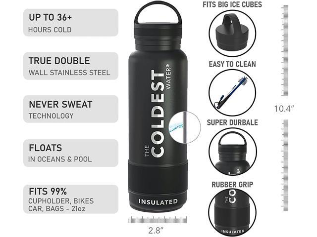 Coldest Insulated Water Bottle with Handle Lid Leak Proof, Simple Insulated Modern Stainless Steel, Double Walled, Sport Thermos Bottles, Metal...