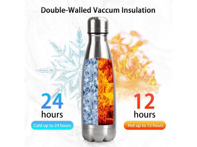 Insulated Water Bottle, 2 Pack-12oz Stainless Steel Water Bottles with straw lid, Metal Sports Water Bottles for Boys,Girls, Double Wall Vacuum...