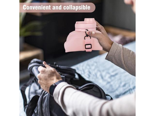 Collapsible Water Bottles, 2L/64OZ travel water bottle Bottle with Straw, Half Gallon Large Water Bottle for Travel Outdoor Sports Runing Fitness...