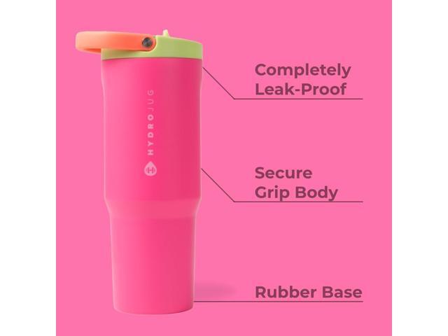 HydroJug Sport - Stainless Steel Tumbler with Straw, Vacuum Insulated, 32oz Leakproof Water Bottle, Ergonomic Design, Reusable, Dishwasher Safe,...