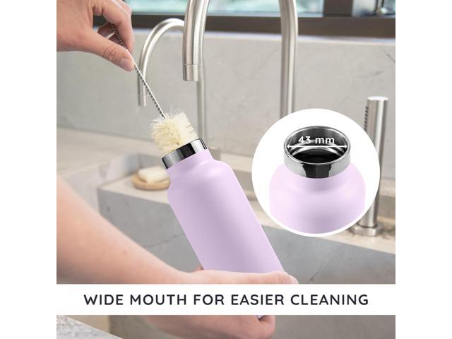 Bambaw Insulated Water Bottle 16 oz, Lavender Water Bottle Stainless Steel, Metal Water Bottle for Travel, Hot Water Bottle, Stainless Steel Water...