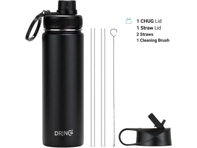 Drinco Stainless Steel Water Bottle Spout Lid Vacuum Insulated Double Wall Water Bottle Wide Mouth (40oz 32oz 22oz 18oz 14oz) Leak Proof Keep Cold...
