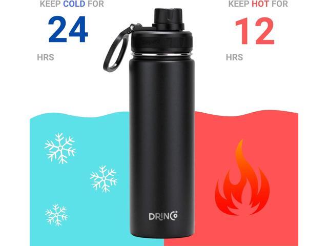 Drinco Stainless Steel Water Bottle Spout Lid Vacuum Insulated Double Wall Water Bottle Wide Mouth (40oz 32oz 22oz 18oz 14oz) Leak Proof Keep Cold...