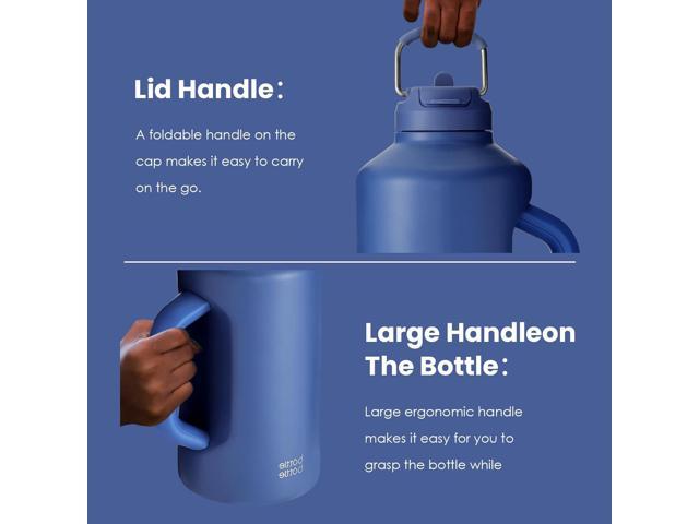 BOTTLE BOTTLE Insulated Water Bottle 64 oz with Straw and Dual-use Lid Stainless Steel Water Bottle for Men with Handle Vacuum Insulated jug for...