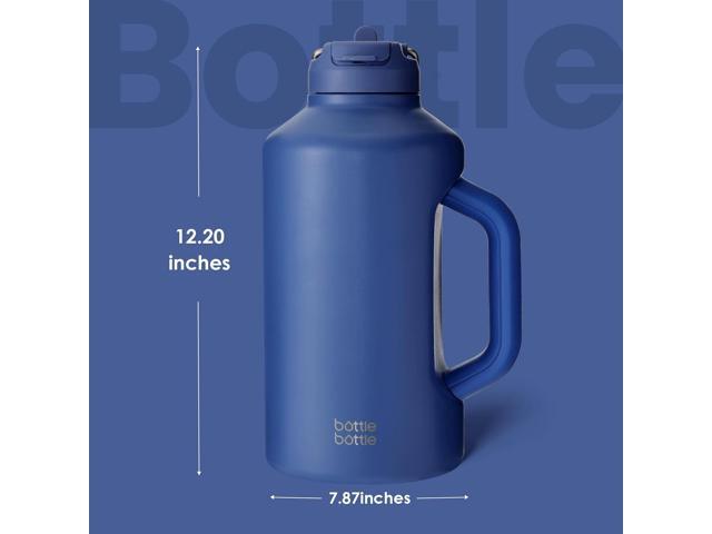 BOTTLE BOTTLE Insulated Water Bottle 64 oz with Straw and Dual-use Lid Stainless Steel Water Bottle for Men with Handle Vacuum Insulated jug for...