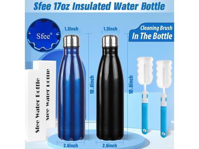 Sfee Insulated Water Bottle, 17 oz Stainless Steel Water Bottles, Double Wall Vacuum Reusable Water Bottles Leak Proof BPA-FREE Sports Bottle Cup...