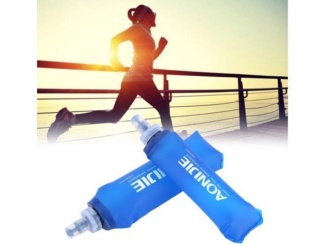 AONIJIE 2 Pcs Sports Collapsible Water Bottle BPA Free - TPU Soft Drink Water Kettle Foldable Flask for Hiking Bicycling Running Climbing