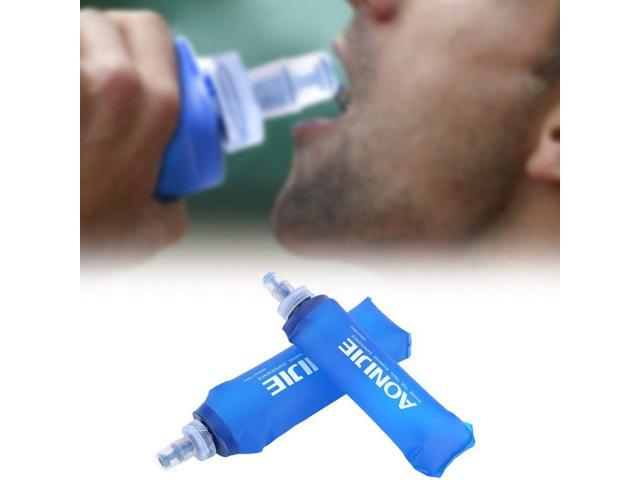 AONIJIE 2 Pcs Sports Collapsible Water Bottle BPA Free - TPU Soft Drink Water Kettle Foldable Flask for Hiking Bicycling Running Climbing