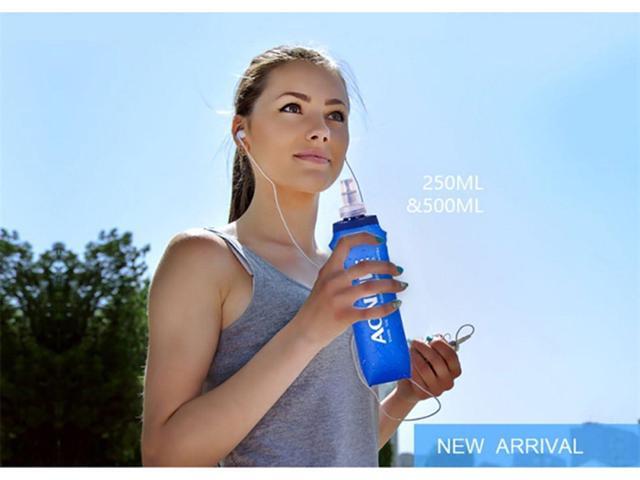 AONIJIE 2 Pcs Sports Collapsible Water Bottle BPA Free - TPU Soft Drink Water Kettle Foldable Flask for Hiking Bicycling Running Climbing