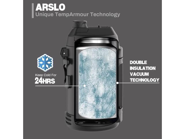 Sports Water Jug - Gallon Water Bottle - Large Insulated Stainless Steel Bottle for Gym, Workouts, Basketball, Football, Soccer - Keep Water Cold...