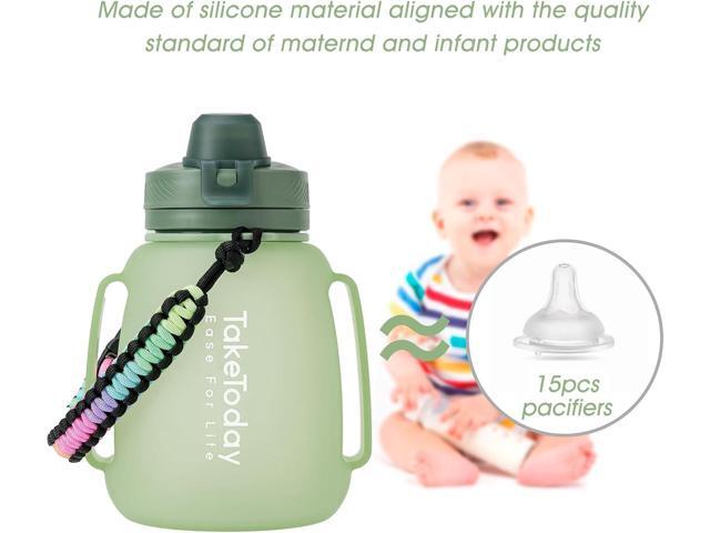 40 OZ Motivational Water Bottle with Straw and Paracord Handle 1.2L Silicone Sports Water Bottle with Time Marker(Green)