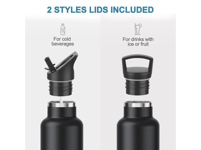 Stainless Steel Double Wall Water Bottles 25 Ounce, Vacuum Insulated Bottle With Straw Lid, Insulated Water Bottle Keeps Water Cold for 24 Hours,...