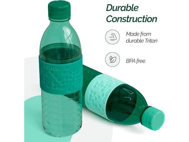 Copco Hydra 16.9oz Water Bottle, Set of 2 - Non-Slip Sleeve & BPA-Free Tritan Plastic - Dishwasher Safe, Reusable To Go Bottle - Leak-Proof,...