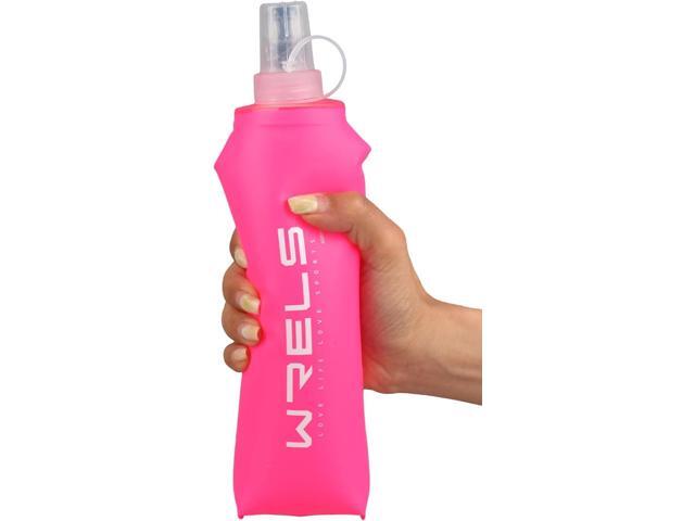 Folding Soft Flask Portable Collapsible Running Lightweight Water Bottle for Outdoor Sports,Travel with Mouthpeice Cover