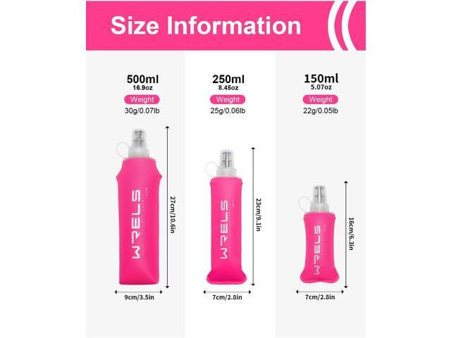 Folding Soft Flask Portable Collapsible Running Lightweight Water Bottle for Outdoor Sports,Travel with Mouthpeice Cover