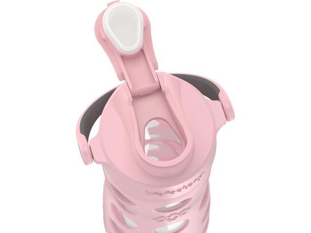 Lifefactory 16-Ounce Glass Water Bottle with Active Flip Cap and Protective Silicone Sleeve, Desert Rose