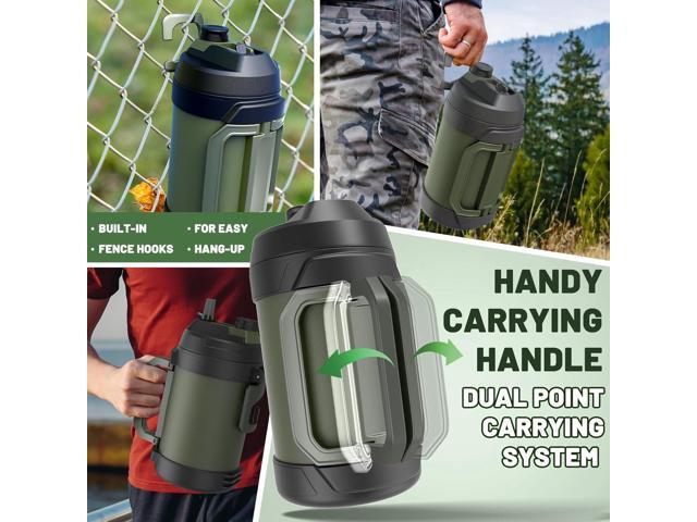 Hydraful Gallon Water Bottle, 128 oz Large Insulated Stainless Steel Sports Water Jug, Large Triple Wall Vacuum Insulation Water Bottle-Keeps Cold...