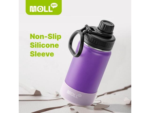 Kids Water Bottle with Spout Lid-12 oz Sports Wide Mouth Water Bottle for School-Reuasble Stainless Steel Vacuum Insulated Water Flask with...