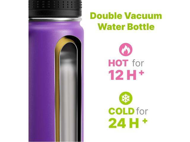 Kids Water Bottle with Spout Lid-12 oz Sports Wide Mouth Water Bottle for School-Reuasble Stainless Steel Vacuum Insulated Water Flask with...