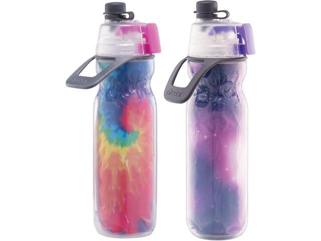 O2COOL Mist 'N Sip Misting Water Bottle 2-in-1 Mist And Sip Function With No Leak Pull Top Spout Reusable Sports Water Bottle - 20 oz (Tie.