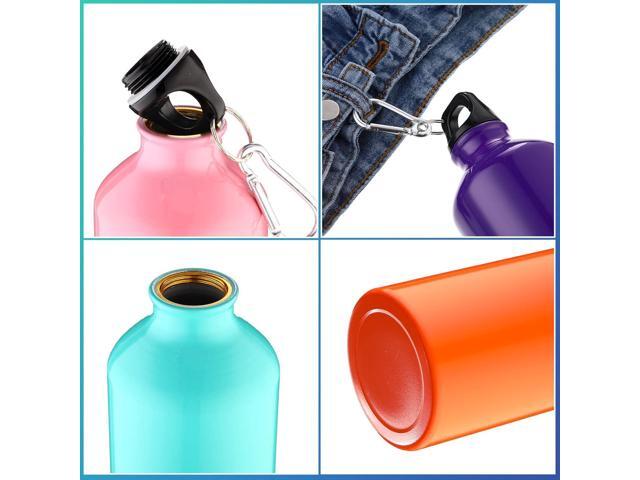 10 Pack 24 oz Aluminum Water Bottles Lightweight Reusable Bottles Aluminum Travel Cups with Carabiner Leak Proof Team Water Cups in bulk for Gym...