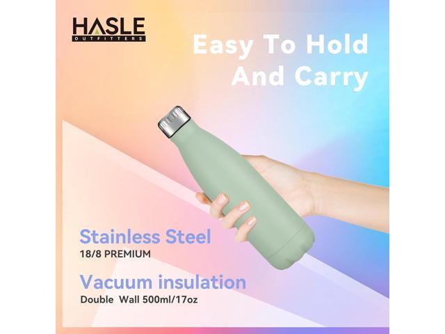 HASLE OUTFITTERS 17oz Stainless Steel Water Bottles Bulk, Vacuum Insulated Water Bottles Double Walled Powder Coated Reusable Metal Sports Water...