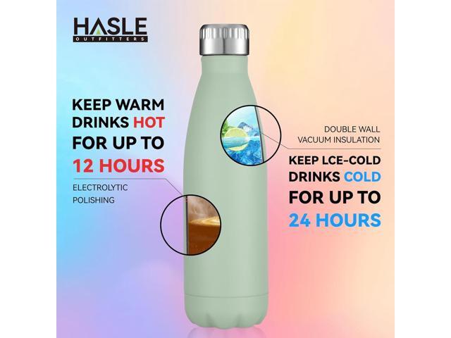 HASLE OUTFITTERS 17oz Stainless Steel Water Bottles Bulk, Vacuum Insulated Water Bottles Double Walled Powder Coated Reusable Metal Sports Water...