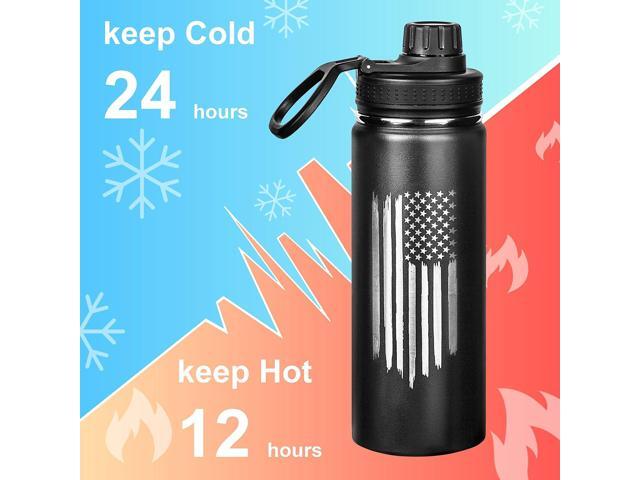 Military Gift Shop American Flag 20oz Sports Water Bottle Insulated Water Bottle Stainless Steel Water Bottle Outdoor Sports, Hiking - Flag...