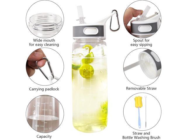 Bottled Joy Gallon Water Bottle, 800ml Clear Water Bottle 28oz Water Bottle with Straw, Bottle Joy Sports Water Jug Tritan Leakproof BPA Free for...