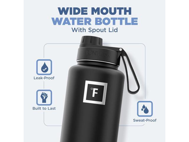 IRON °FLASK Camping & Hiking Hydration Flask with 3 Lids - Stainless Steel, Double Walled & Vacuum Insulated Water Bottle - Leak Proof & BPA Free...