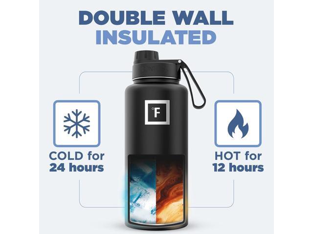 IRON °FLASK Camping & Hiking Hydration Flask with 3 Lids - Stainless Steel, Double Walled & Vacuum Insulated Water Bottle - Leak Proof & BPA Free...