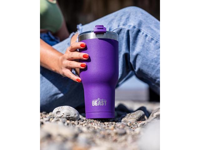Beast 40 oz Tumbler Stainless Steel Vacuum Insulated Coffee Ice Cup Double Wall Travel Flask (Purple)