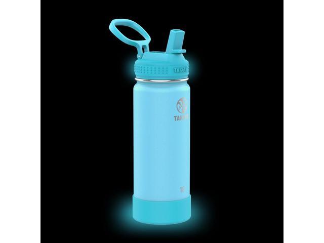 Takeya Actives Kids Glow-in-the-Dark Water Bottle with Straw Lid - Stainless Steel Bottle with BPA-Free Lid - Reusable & Dishwasher-Safe Water...