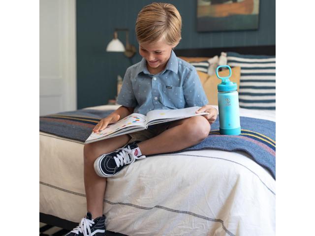 Takeya Actives Kids Glow-in-the-Dark Water Bottle with Straw Lid - Stainless Steel Bottle with BPA-Free Lid - Reusable & Dishwasher-Safe Water...