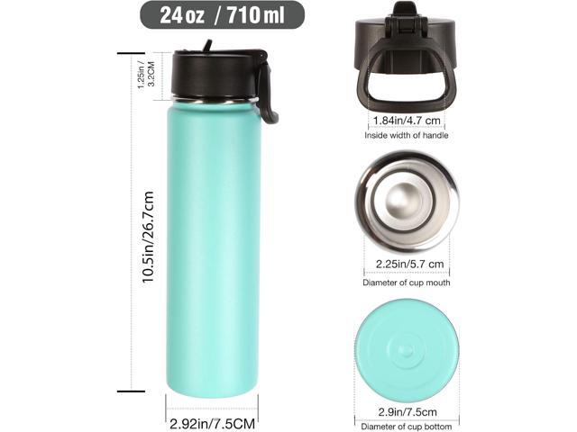 Volhoply 24oz Insulated Water Bottle with Straw Bulk 8 Pack,Metal Wide Mouth Water Bottles with Handle Lid Keep Cold,Reusable Double Wall...
