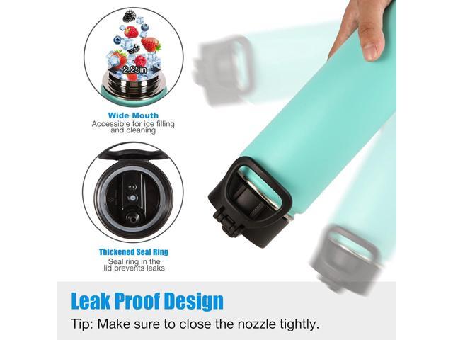 Volhoply 24oz Insulated Water Bottle with Straw Bulk 8 Pack,Metal Wide Mouth Water Bottles with Handle Lid Keep Cold,Reusable Double Wall...