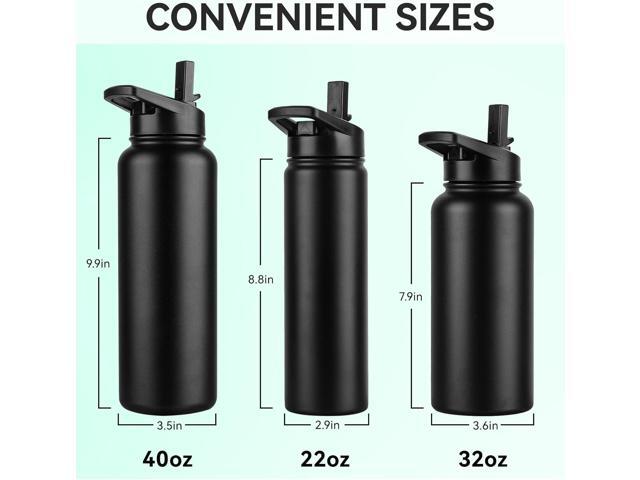 DOMICARE Insulated Water Bottle, 22 oz Vacuum Insulated Stainless Steel Reusable Sports Bottle with Straw Lid & Spout Lid for Travel, Camping,...