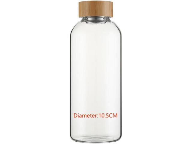 sunkey Sports Borosilicate Glass Water Bottle Wide Mouth 48 Oz Large Water Bottle with Bamboo Lid Neoprene Sleeve Bpa Free