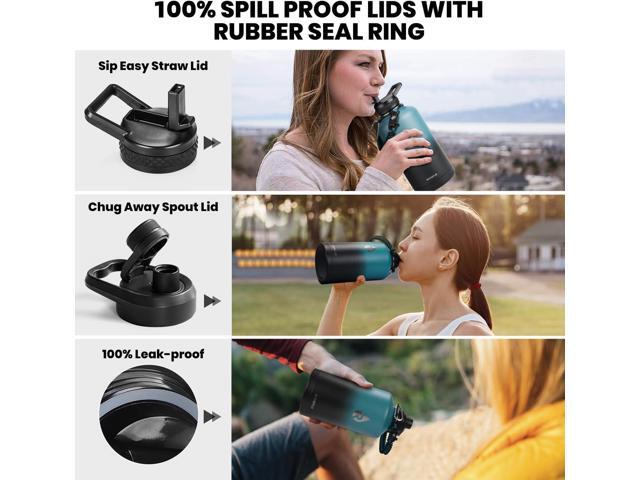 Insulated Water Bottle 64 oz, Triple Wall Vacuum Stainless Steel (Cold for 48 Hrs), Leak Proof & Non-BPA, Half Gallon Water Flask Jug with Paracord...