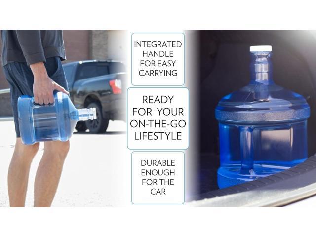 New Wave Enviro Polycarbonate Water Bottle, 2-Gallon, Screw Top Cap with Integrated Handle for Easy Carrying, Built for Durability, Blue