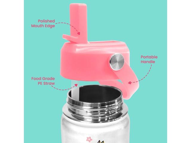 SANDJEST Flamingo Water Bottle - Kids Water Bottle with Straw Lid - 12 Oz Insulated Stainless Steel Water Bottles for Toddlers Kid Girls - Travel...