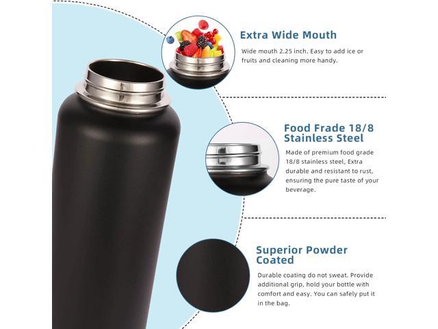 Volhoply 40 oz Insulated Water Bottles Paracord Handle, Stainless Steel Sports Bottle with Spout Lid, Double Walled Travel Water Thermos with Wide...